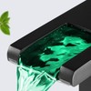 Bathroom Faucet Led Light RGB Waterfall Spout Black Lavatory Vanity