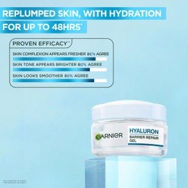 Garnier Hyaluron Barrier Repair Water Gel, Up To 48H Hydration, Strengthens Skin Barrier, Enriched with Glycerin, Aloe Vera & Hyaluronic Acid, Vegan Formula, 50 ml