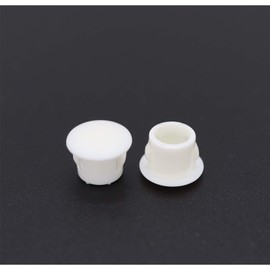 VictorsHome Hole Plugs Plastic 8mm (5/16") Fit for 7.5-8mm Diameter Locking Hole Tube Flush Type Panel Plugs Fastener Cover for Kitchen Cabinet Furniture Off White 50 Pcs