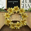 GREENTIME 12 Pcs Glitter Poinsettia Artificial Flowers Christmas with Clips