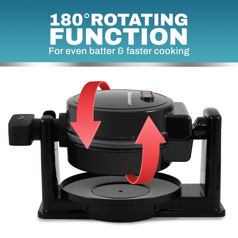 Elite Gourmet EWM460 Nonstick Rotating Flip Belgian Waffle Maker, 1.25-Inch