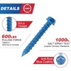 FVSCM 1/4" x 2-1/4" Concrete Screw Anchor,Flanged Hex Slotted Head,
