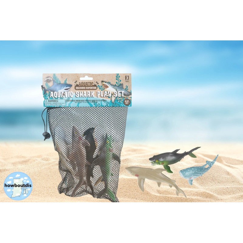 HOWBOUTDIS Six Piece Shark Set – Realistic Looking Ocean Sharks