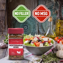 Eastanbul Mediterranean Seasoning, 5.29oz, Mediterranean Spice Blend, Herb & Salt Blend, Spiced Sea Salt and Herb Seasoning For Food, No Filler, No MSG, Vegan, Gluten Free