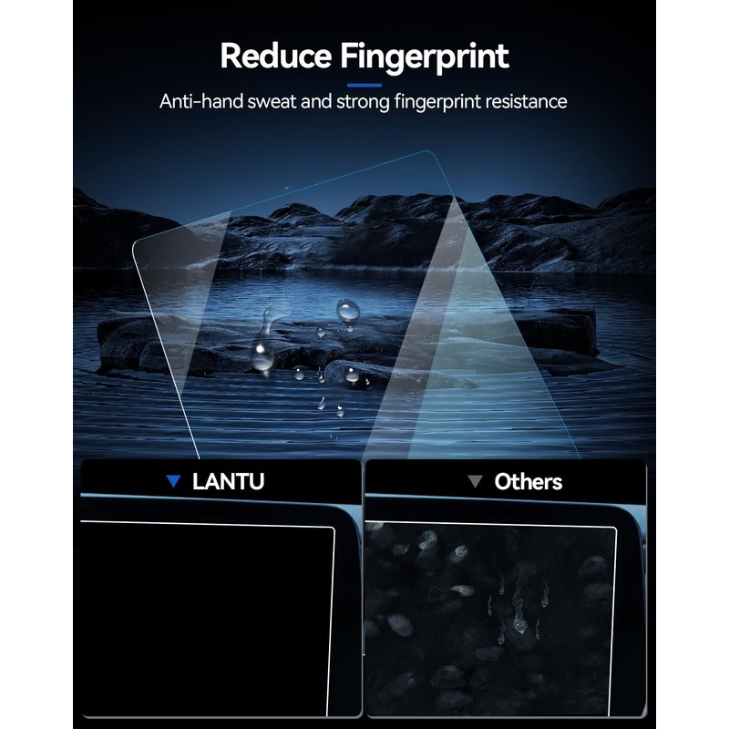 LANTU Tempered Glass Screen Protector for Hyundai Santa Fe(SEL/XRT/Limited/Calligraphy) 2021-2023