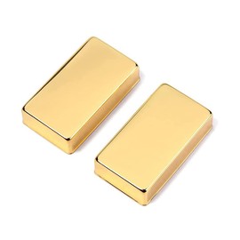 2 Pieces Guitar Pickup Cover Metal Guitar Pickup Covers for Electric Guitar, Golden