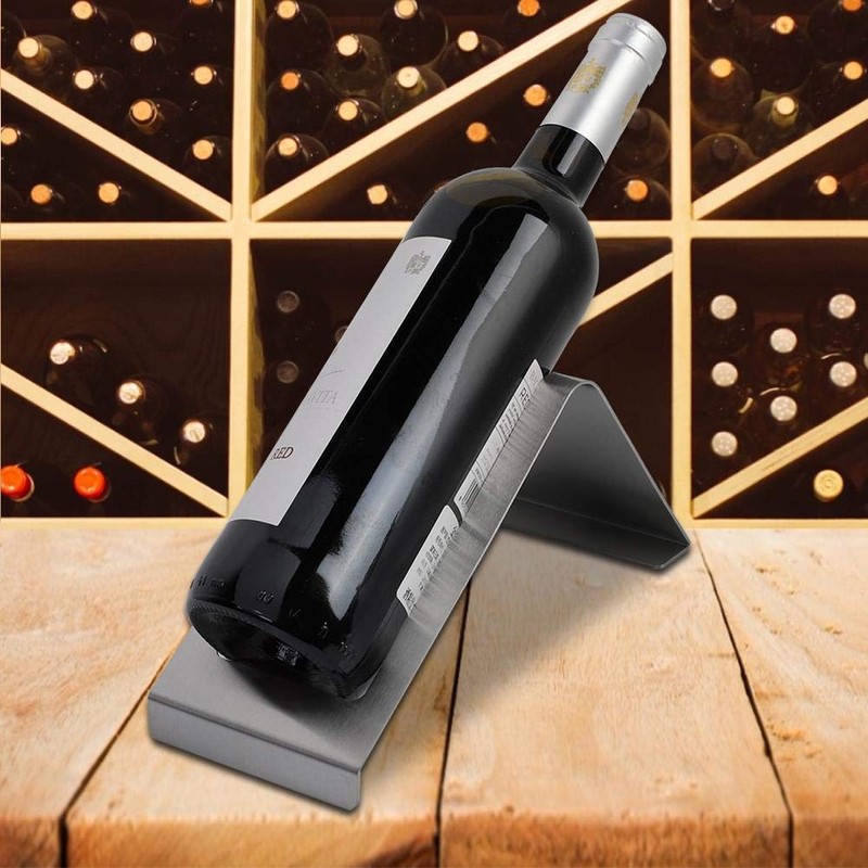 Fdit Stainless Steel Wine Bottle Rack Holder, Single Bottle Display