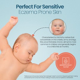 Happy Cappy Dr. Eddie's Pediatrician-Formulated Moisturizing Baby Lotion - Gentle, Paraben Free, Hypoallergenic, Sulfate Free - Soothes Dry Skin, Eczema and Reduces Redness, 12 oz