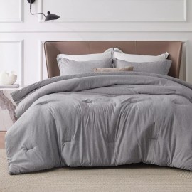 Bedsure King Size Comforter Set - Dark Grey King Comforter Set, Soft Bedding ...