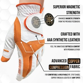 Copper Tech Adv 2.0 Golf Gloves Women Right Handed Golfer & Left Handed Golfer | Joint Support Copper Compression Womens Golf Glove | Tear Resistant Durability and Tacky Grip for Max Control