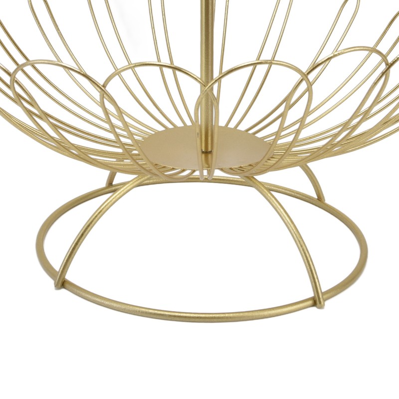 2 Tier Fruit Bowl Modern Nordic Design Geometric Detachable Gold