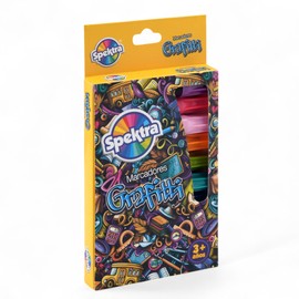 Spektra Graffiti Markers – Set of 10 Bold Colors with Chisel Tip – Permanent, Water-Based Ink with Opaque Finish – Ideal for Art, Lettering & Street Style Designs