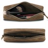 Londo Genuine Leather Zipper Pen, Pencil & Cosmetic Case (Mink),