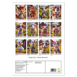 Cute animals - On the farm, US-Version (Wall Calendar 2026 DIN A3 Portrait), CALVENDO 12 Month Wall Calendar