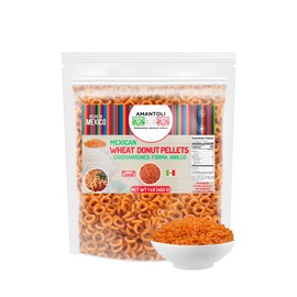 Amantoli - Mexican Duritos Churritos Wheat Donut Pellets |1Lb (453gr) Snack, Traditional, Crunchy, Delicious | Chicharrones/Fritura De Harina En Forma De Dona Para Freir | Made In Mexico.