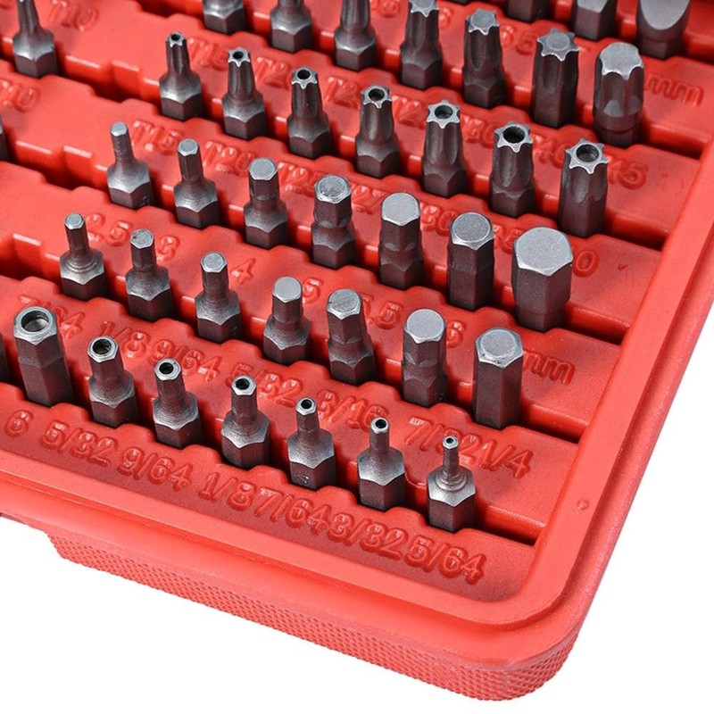 100 Pcs Screwdriver Bit Set, 1/4” Hex Multi Bit Screwdriver