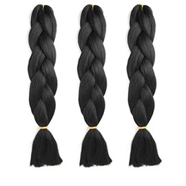1B# 3-Piece Set Braided Wig, Braid, Straight, Raised Up, Wig, Hair Bundles, Hair Extension, Heat Resistant, For Daily Use, Weddings, Dating Parties, Unisex