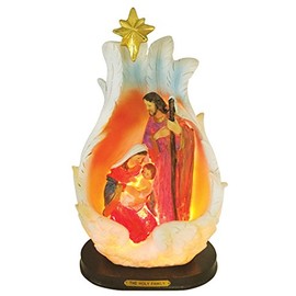 12 Inch Holy Family with Light Home Ornament Lamp Decorative Votive Religious Light