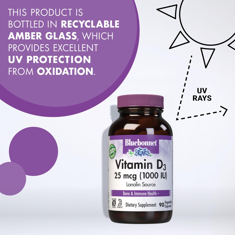 Bluebonnet Vitamin D3 1000 IU 25 mcg - Strong Bones
