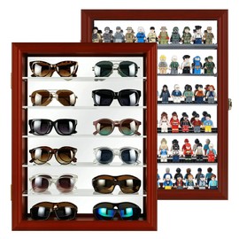 Sunglasses Display Case Shot Glass Organizer Stones Storage - Rock Collection Shadow Box Agate Opal Crystal Stone Arrowheads Spear Display Frame