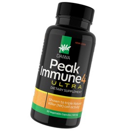 Daiwa PeakImmune4 Natural Immune Support Supplement with RBAC Rice Bran and Mycelia Extract from Shiitake Mushrooms - Ultra Strength