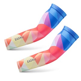 Eadali Cooling Arm Covers, Sweat Absorbent, Quick-Drying, Anti-Slip, UPF 50+ UV Protection, Prevents Sunburn, Sports Activities, Must-Have Summer Item, Unisex, Set of 2, Colorful