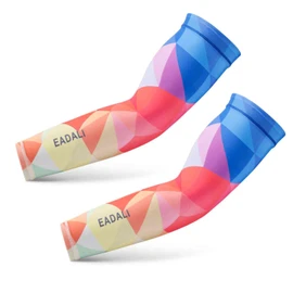 Eadali Cooling Arm Covers, Sweat Absorbent, Quick-Drying, Anti-Slip, UPF 50+ UV Protection, Prevents Sunburn, Sports Activities, Must-Have Summer Item, Unisex, Set of 2, Colorful