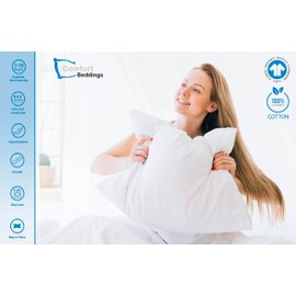 Comfort Beddings Premium Quality 700 Thread Count 100% Egyptian Cotton Pair of Pillow Cases White, Envelope Closure - Standard/Queen (50cm x 75cm)