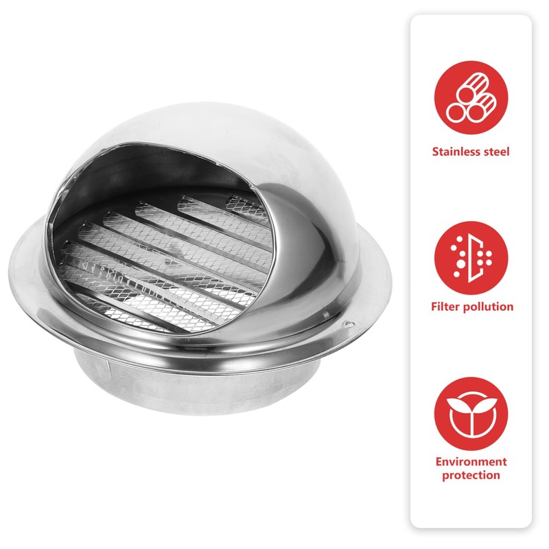 TEHAUX Extractor Cover Stainless Steel Round Design Windproof Soffit Vent