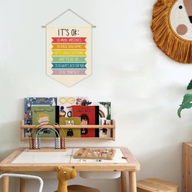 XYDEG Classroom Decor,Positive Affirmation Kids Wall Art Canvas Banner,Kidsroom Wall Hanging Pennant Flag Canvas Banner for Playroom Bedroom,Counseling Office Must Haves,Calming Corner Decor 15x11in