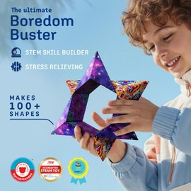 Shashibo Shape Shifting Box - Award-Winning STEM Fidget Toy with Ultra Strong Magnets - Puzzle Cube Transforms Into 100+ Shapes, Perfect Sensory Gift for Kids, Teens, and Adults (Spaced Out)