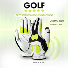 HPLSZCN Golf Glove Men, Golf Gloves, Left Handed Golfer Breathable Comfotable Fit (M)