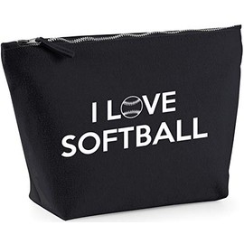 Hippowarehouse I love softball printed make up cosmetic wash bag 18x19x9cm