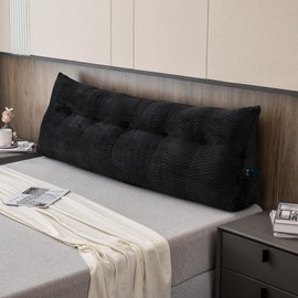 ZOEMO Large Bolster Triangular Headboard Wedge Backrest Positioning Support Bed Rest Reading Pillows Headboard Wedge Pillows for Day Bed Bunk Bed with Removable Cover,Queen (59x8x20 Inches)