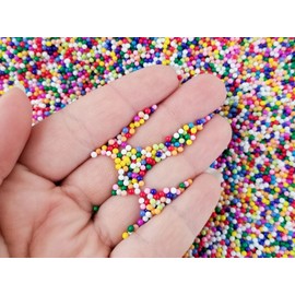 NON EDIBLE Faux Rainbow Glass Nonpareil Sprinkles,2mm, Decoden Rainbow Funfetti Jimmies, Faux Caviar Beads, Polymer Clay Art Decoration for Resin Art and Handicraft Decoration