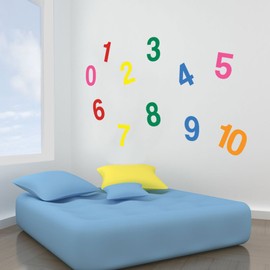 Vinyl Concept - Children’s Wall Stickers, Nursery Numbers, 1 To 10 Wall, Kids Removable, Easy To Remove, Kids Wall Stickers, Art Mural, Art Decor, Sticker Diy Deco : Mixed As Pictured - Small