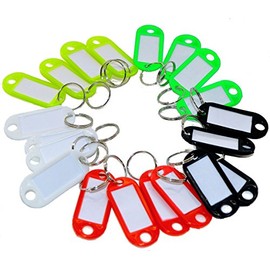 RMB® Set of 20 Key Tags 5 cm with Key Ring for Labelling, Colourful