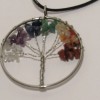 Tree of Life Amethyst Stone Necklace, Rainbow 7 Chakra, Multi-Color