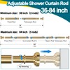 Gold Tension Shower Curtain Rod 36-84 Inch(3-7ft) Never Rust No
