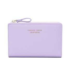JIUFENG Women Zipper Wallet RFID Blocking Multi Purpose Coin Pouches Credit Card Holder Short Purses (Purple)