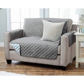 Kamaca Reversible Chair Cover, Armchair Pad Relax with Armrests and Pockets Armchair Throw Warm and Soft to Protect of the Upholstery, Backrest Protection, Can be Used on Both Sides