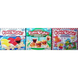 Kracie Popin Cookin-Gummy Land, Tanoshii Sushi & Hamburger (3 pk) Japanese Candy