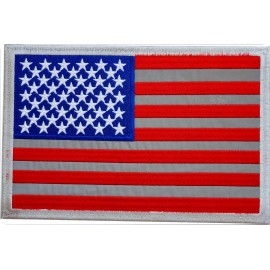 DEURA USA US Tactical Morale Reflective 11" AMERICAN FLAG Iron on SEW Patch Biker VEST