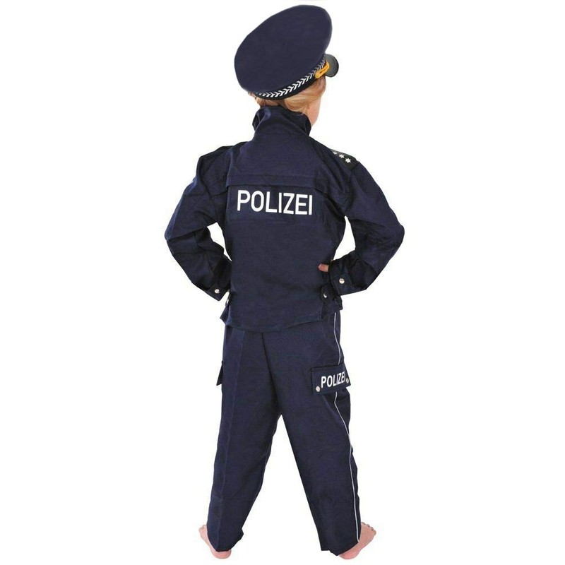 WiMi Police Children's Costume 98-104 Blue for Carnival Policeman