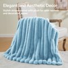 BEDELITE Faux Rabbit Fur Blanket, Luxurious 3D Striped Spring Blanket