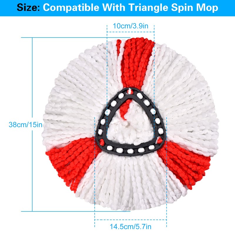 Queta 6 Pcs Spin Replacement Heads Microfibre Mop Refill Head
