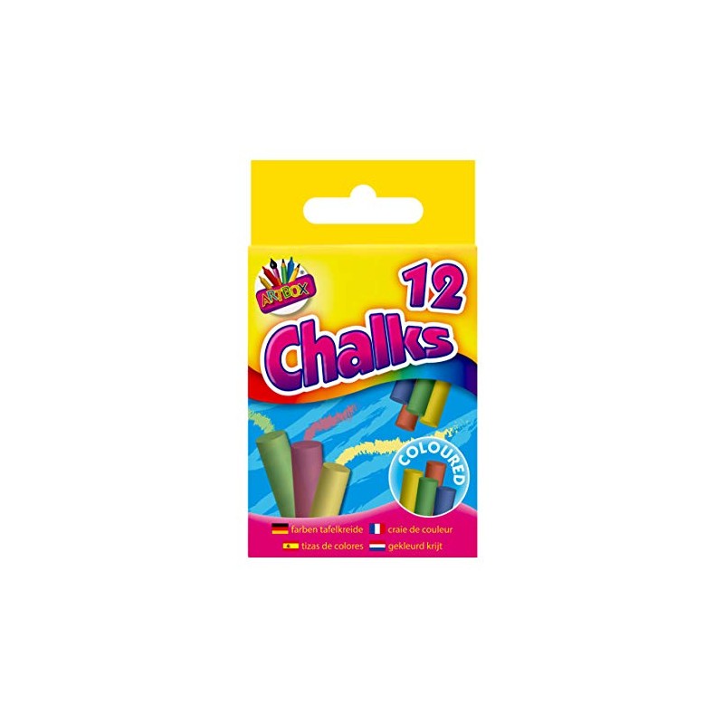 Artbox Pack of 12 Coloured Chalks in Box