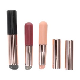 COHEALI 3 Pinceles Aplicadores de Polvo de Silicona para Uñas, Herramienta Profesional para Decoración, Colores Negro, Rosa y Café, Reutilizables y Fá