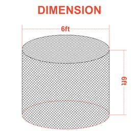 LalaKoo Large Round Bale Hay Net for Horses 6×6 ft Slow Feeder Hay Net for Livestock Knotless Hay Net with 1.75” Holes Fits Round Bales 4x4, 5x5, 6x6ft or Square Bales 3x3x8, 4x4x8, 5x5x8ft