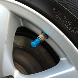 Unbranded Set of 4 Sky Blue Hexagon shape Fits All Rim Rubber Ring Seal Valve Stem Cover